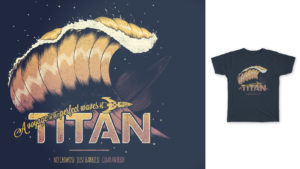 Surfing Titan Threadless T-Shirt Illustration
