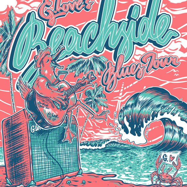 G. Love & Special Sauce Beachside Blues Tour Poster and T-Shirt Merch