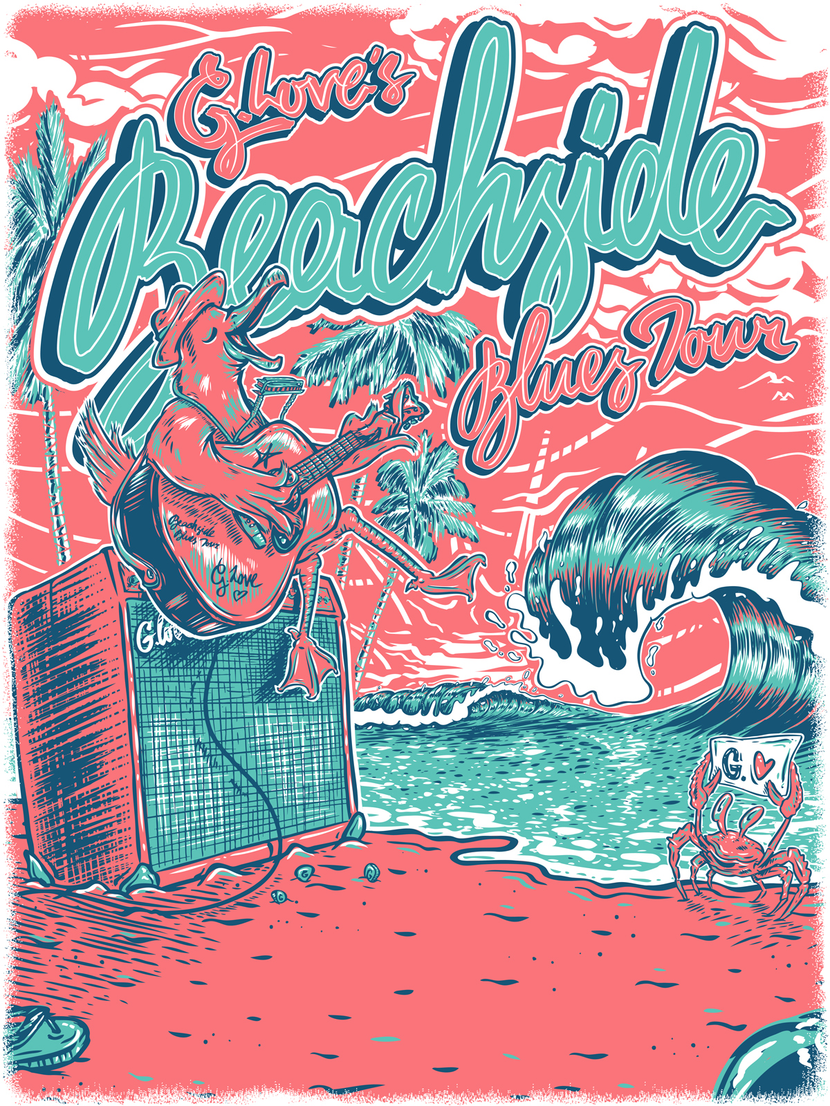 G. Love & Special Sauce Beachside Blues Tour Poster and T-Shirt