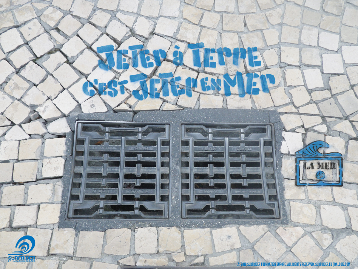 Surfrider Foundation Europe – Riverine Input Project: La mer doorbell (street art mockup variant 2)