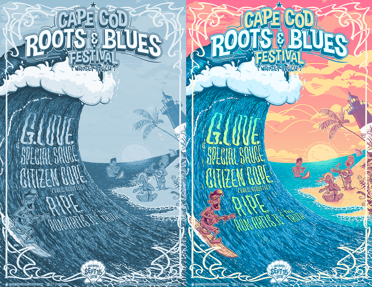 Cape Cod Roots & Blues Festival 2018 – Final poster art