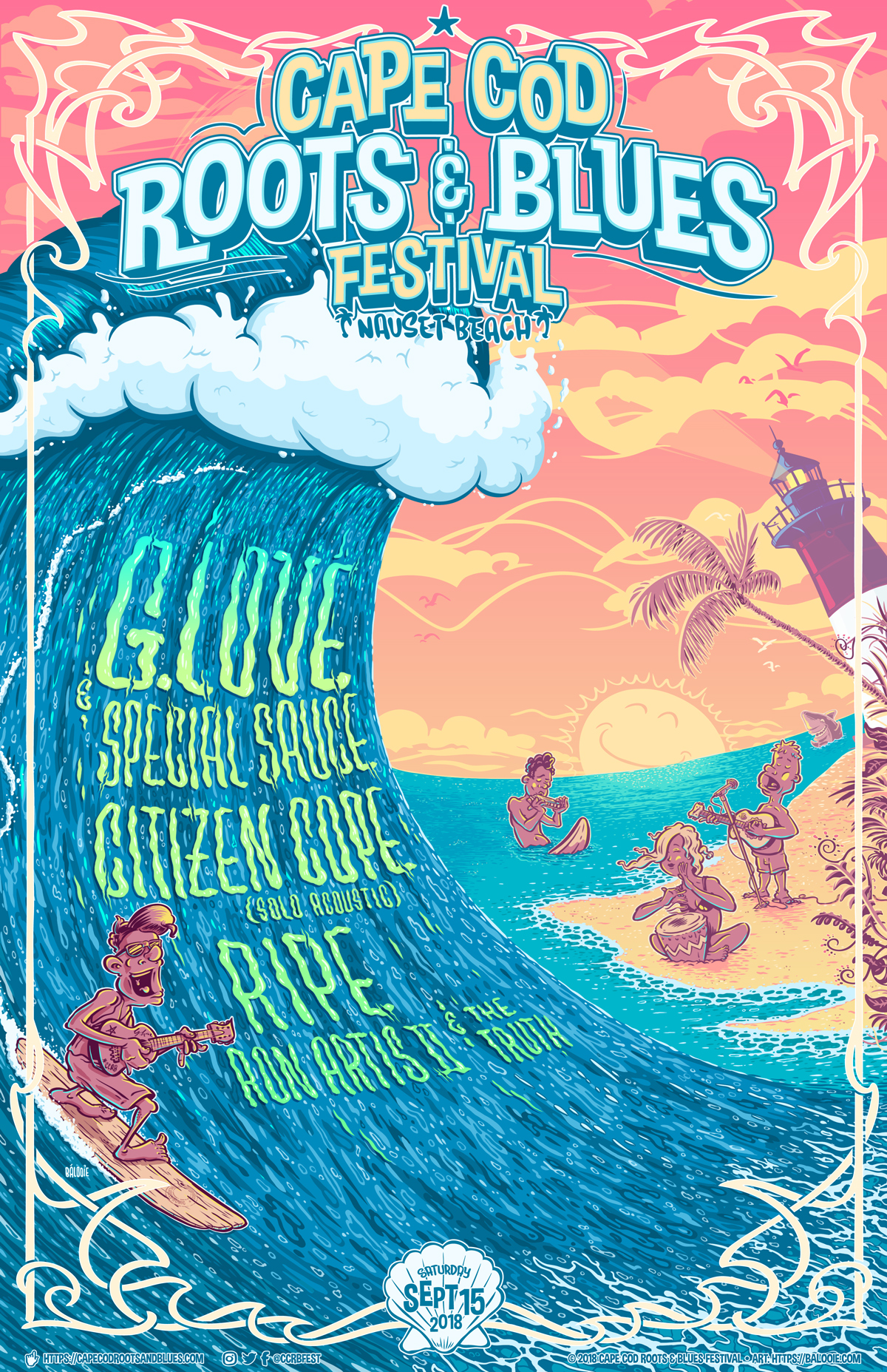 Cape Cod Roots & Blues Festival 2018 Poster Art for G. Love & Special Sauce