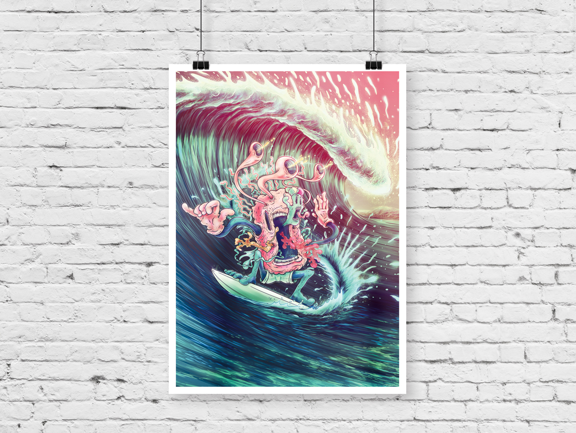 Kooks Surfing Magazine Cover Illustration No. 1 Poster