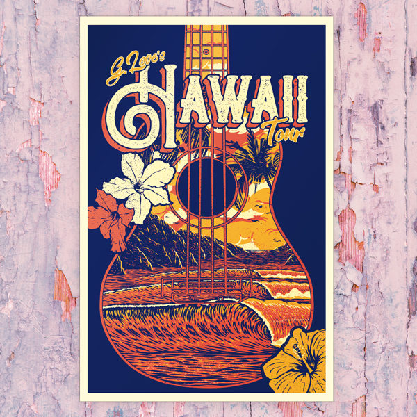 G. Love's Hawaii Tour 2018 Poster and T-Shirt Band Merch