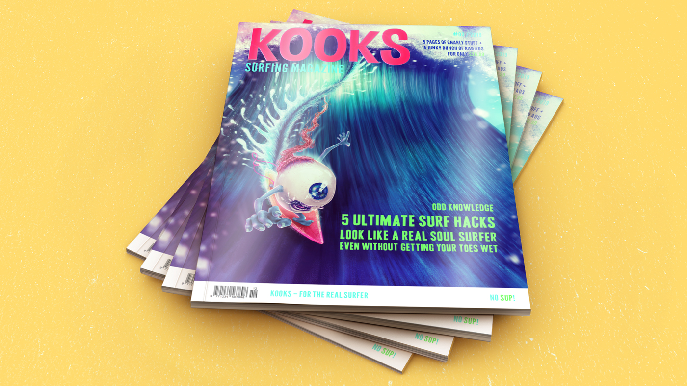 Kooks Surfing Magazine Cover Illustration No. 3 Mockup
