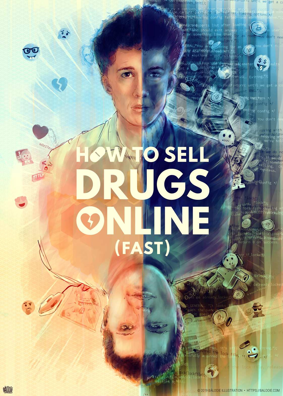 How To Sell Drugs Online (Fast) – Netflix series cover illustration draft 2