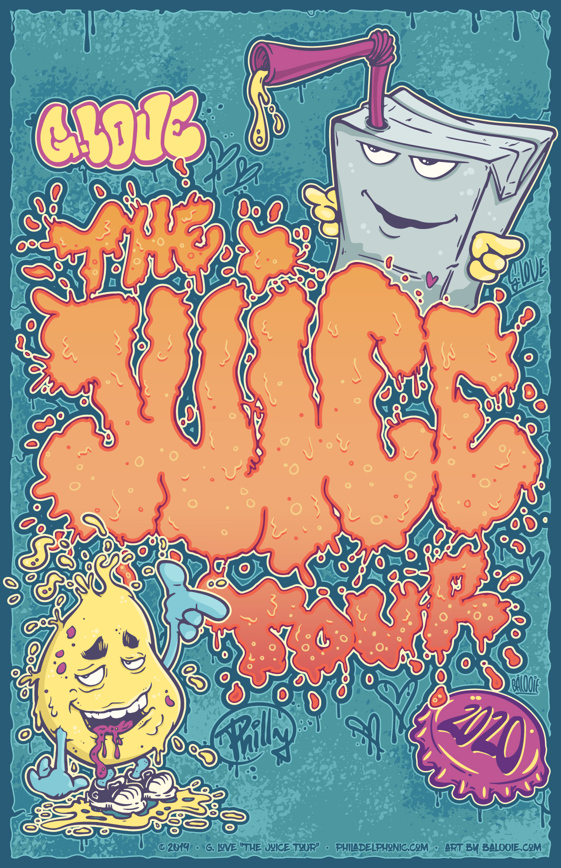 G. Love's The Juice Tour 2020 Gig Poster
