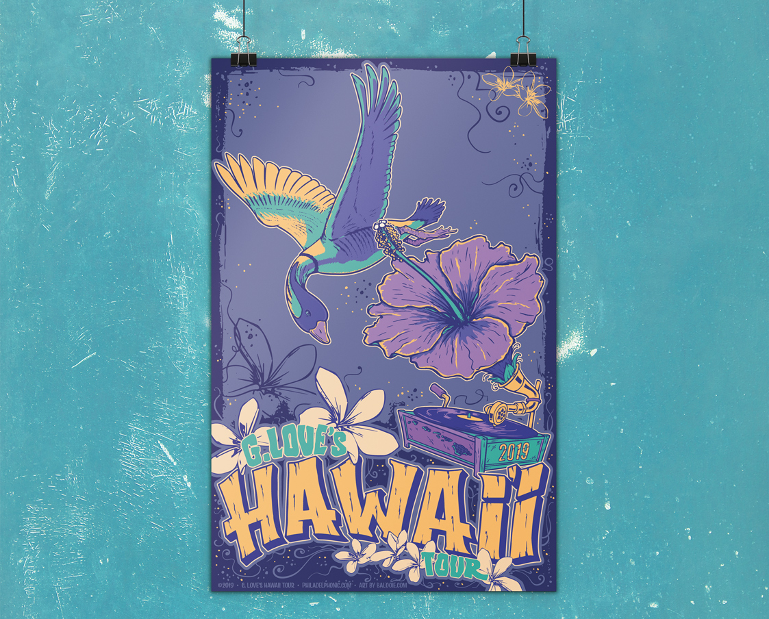 G. Love's Hawaii Tour 2019 Gig Poster Mockup